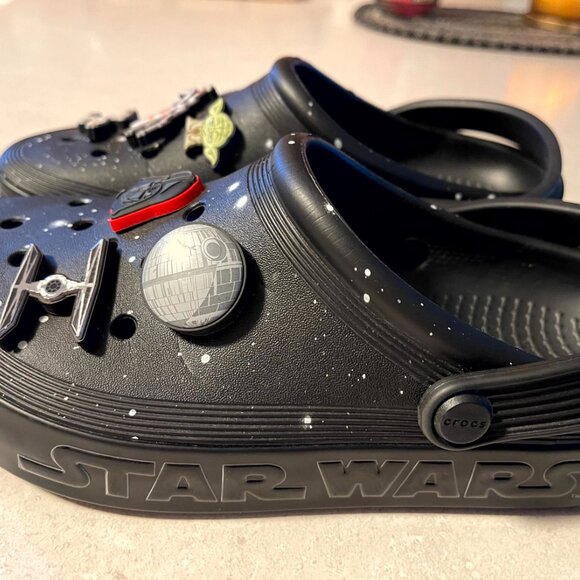 Crocs Star Wars Off Court Clog Light Up M5 W7 Black Galaxy New - Picture 5 of 11